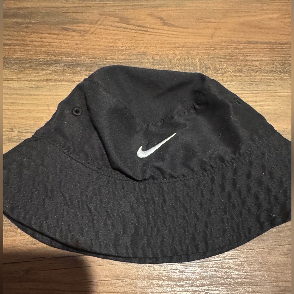 Nike Black Bucket Hat with White Swoosh Accent